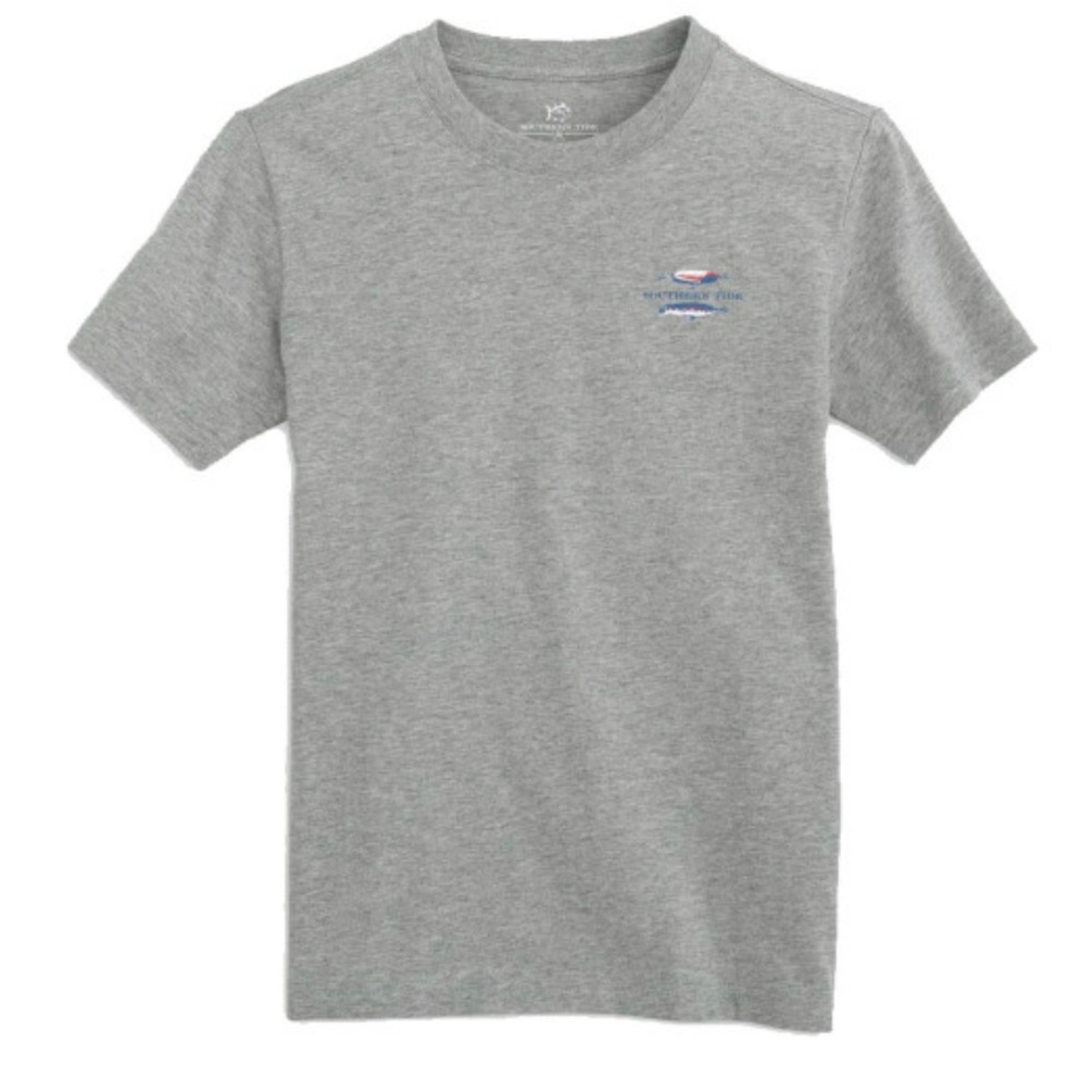 Kids Southern Tide Bobbers & Lure Short Sleeve Shirt-Size Youth Large (12-14)